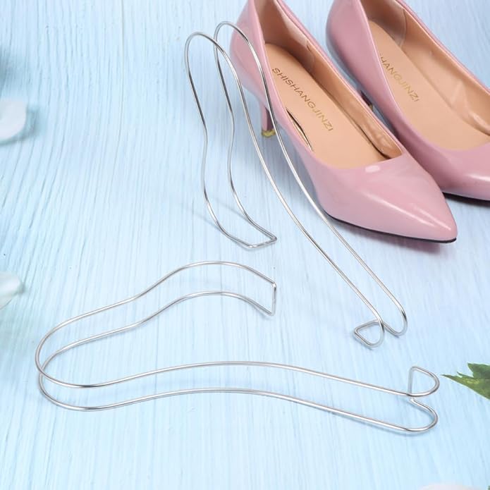 Holibanna 2PCS Metal Sandal Shoes Display Stainless Supports Shaper Forms Inserts Display Rack High Heel Support