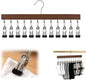 Kruggo Closet Organizer with 10 Clips, 2026 Upgraded 360° Swivel Multi-Hook Wardrobe Organizer, Space Saving Hanging Legging Hangers for Closet (1, Antique-12 clicks)