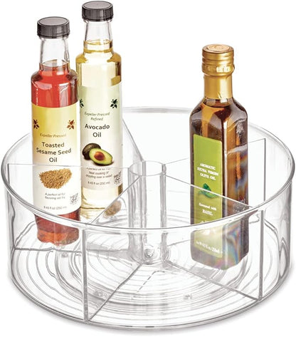 iDesign Recycled Plastic Lazy Susan Turntable Organizer Pantry, Bathroom, General Storage and More, The Linus Collection, 11.5", Clear
