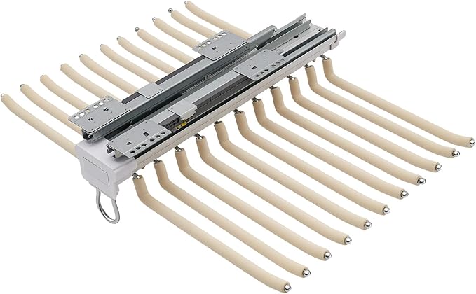 Pull Out Trousers Rack Pants Hanger Bar, 22 Arms Steel Pull Out Pants Rack,Top-Mounted Jeans Pants Clothes Organizers Hanger for Displaying & Storing Trousers,Towels