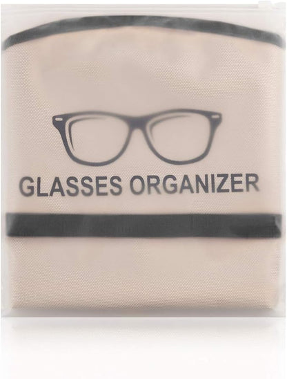 TRIUMPH VISION 15 Slots Hanging Sunglass Organizer, Over The Door Glasses Holder Stand Fabric Eyeglasses Case