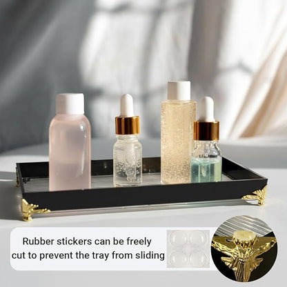 Small Bathroom Vanity Tray for Countertop,Acrylic Soap Organizer Tray for Home Decoration,Jewelry Organizer (11.7''x4.2''x1.1'')