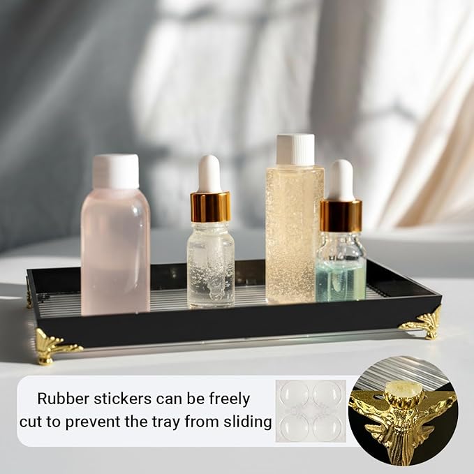 Large Bathroom Vanity Tray for Countertop,Acrylic Soap Organizer Tray for Home Decoration,Jewelry Organizer (11.8''x7.9''x1.2'')