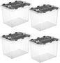 Superio Storage Bins with Lids, Clear Plastic Containers for Organizing, Stackable Totes, BPA Free, Odor Free, Organizer Boxes for Home, and Dorm, 53 Quart (4 Pack, 20.25"x14"x14.6")