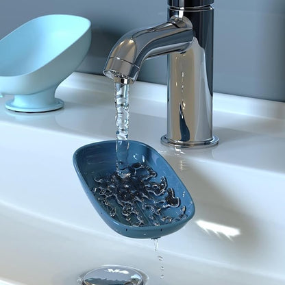 Soap Holder Self Draining for Sink Soap Holder Suction Cup Bar Soap Holder for Kitchen Bathtub - Gray