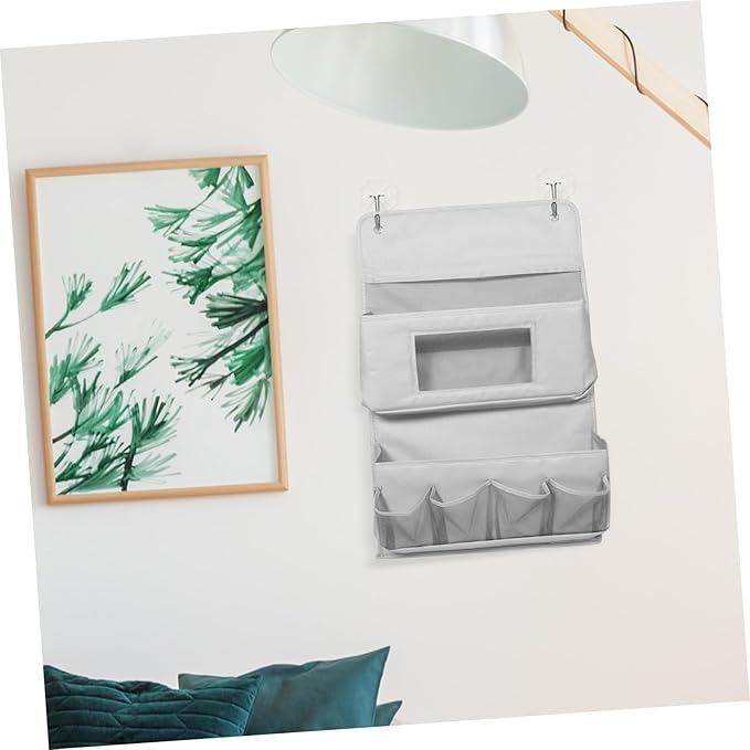 Door Organizer Behind Door Storage Bag Hanging Pouch for Home Wall Storage Bag Gray Layers