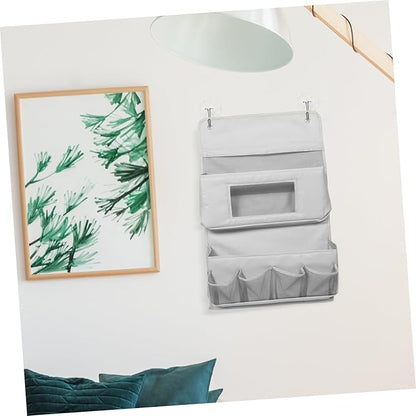 Door Organizer Behind Door Storage Bag Hanging Pouch for Home Wall Storage Bag Gray Layers