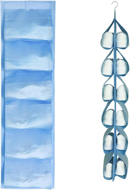 Hanging Shoe Rack 3pcs Shoe Organizer Storage Hanging Bag Wall Bag Inner Clothes Closet Storage 18 Pairs of Shoes