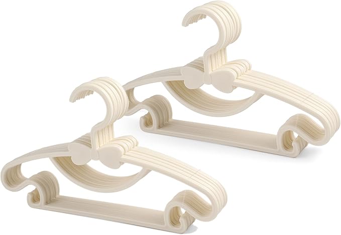 YYaaloa Kids & Baby Plastic Hangers - Very Durable, Toddler & Infant Hangers (Beige, 30pcs)