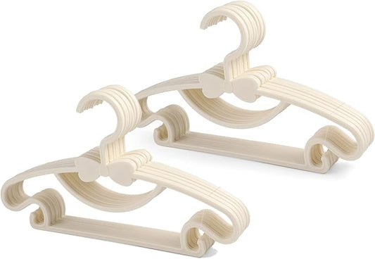 YYaaloa Kids & Baby Plastic Hangers - Very Durable, Toddler & Infant Hangers (Beige, 30pcs)