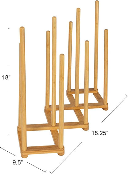 Bamboo 5 Pair Accordian Boot Rack, Natural