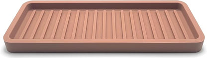 Silicone Sink and Surface Organizer Tray, Sponge Holder, Vanity Tray, Trivet, Heat Safe, Dishwasher Safe, for Bathroom and Kitchen Organization (Mocha, 9"x3.5")