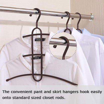 upra Multiple Shirt Hangers In One Space Saving Plastic 5-Pack, Durable Multi-Functional Non-Slip Clothes Hangers Closet Organizers, for Coats Jackets Pants Dress Scarf, Dorm Room/Apartment Essentials