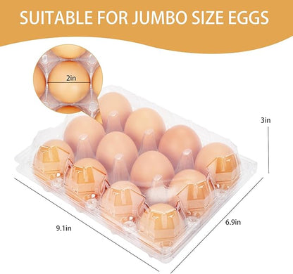 60Pack Duck Egg Cartons Cheap Bulk 1 Dozen Jumbo Egg Cartons Extra Large Egg Containers for Home Ranch Chicken Farm, Commercial Business Market Display, 3x4 Grids