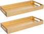 MAONAME Gold Vanity Tray Set of 2, Plastic Decorative Tray with Handles, Rectangular Bathroom Trays for Toilet Tank, 13.8" X 6" X 1.57"