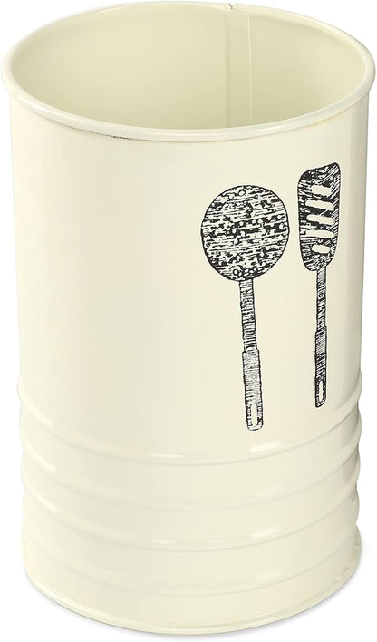 Dudki Countertop Kitchen Cutlery Stainless Steel Holder Spoon and Fork Organizer for Dining Table Serve, Organization & Storage, Cutlery & Flatware Caddy (SPN CUTL IVORY)