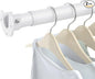 2 Pack Closet Rods for Hanging Clothes, 17 to 54 Inch Heavy Duty Stepless Adjustable Closet Hanging Rod, 1.3 Inch Diameter Metal Closet Rod for Wardrobes Laundry Bedroom RV, White