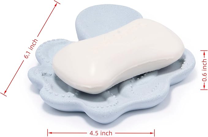 ZAWUU Resin Draining Octopus Soap Dish with Embossed Design – Multiuse Holder for Bathroom & Kitchen (Blue, Octopus)