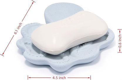 ZAWUU Resin Draining Octopus Soap Dish with Embossed Design – Multiuse Holder for Bathroom & Kitchen (Blue, Octopus)