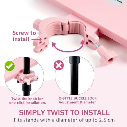 Lash Tray Holder (9 inch×6.7 inch), Adjustable Plastic Essential Organizer Stand for Lash Techs, Eyelash Extension Supplies Perfect for Salon or Homes Use by KONOVOLY(Pink)