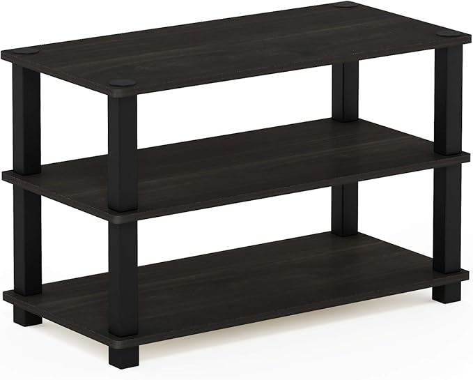 Furinno Turn-S-Tube 3-Tier Shoe Rack, Espresso/Black
