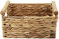 Storage Basket made by Water Hyacinth with Wood Handles, Arts and Crafts. (Large) Natural