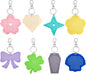 BENECREAT 8Sets Acrylic Pin Display Keychain, Acrylic Brooch Display Trays with Brass Jump Rings & Alloy Clasps for Badges Brooches & Enamel Pins Organizer, Shape Style