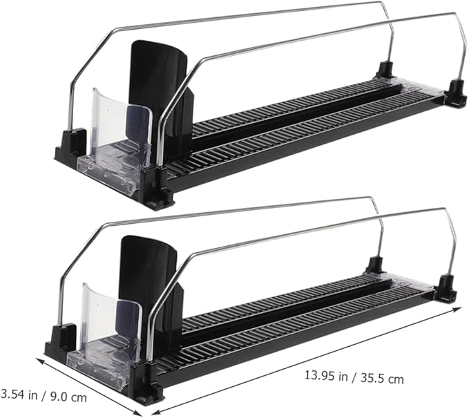 MERRYHAPY 2pcs Plastic Beverage Dispenser Stand Pusher Can Organizer for Refrigerator Easy Install Drink Pusher Fridge Accessory