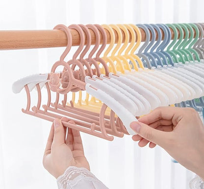 HGYZE Baby Nursery Closet Hangers, Non-Slip and Extendable Laundry Infant Pant Hangers for Newborn Clothes - 20pcs Colourful Gifts - Adjustable Children Coat Hanger for Girl Boy Toddler Kid, Colorful