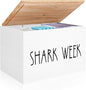 Tampon Holder for Bathroom, Feminine Product Organizer with Lid, Shark Week Tampon Storage Pad and Lady Stuff Box Tampon Organizer for Bathroom (White)