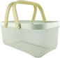 Metal Mesh Basket with Bamboo Handles, 15.7x11x7 inches.Choose from Gray, White, or Black to match your décor, Storage Organizer 40 cm (White)