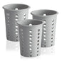 OCS Parts Perforated Utensil Drying Cups | Gray | Set of 3 | Plastic Flatware Holder Cylinders for Kitchen Counter Organization