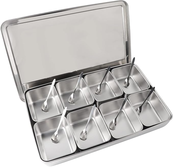 Seasoning Jar Spice Box, Spice Jar With 8 Compartments, Seasoning Box Condiment Storage Containers for Seasoning, Snacks, Flour, Dry Goods