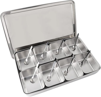 Seasoning Jar Spice Box, Spice Jar With 8 Compartments, Seasoning Box Condiment Storage Containers for Seasoning, Snacks, Flour, Dry Goods