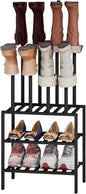 kiplant Small Boot Rack Organizer Tall Boots- 4 Pair Boot Rack Bamboo Wood Shoe Rack for Entryway & Closet, Holds Tall Boots