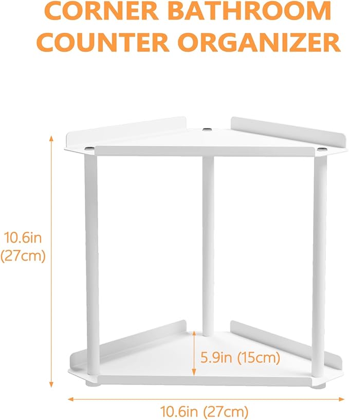 FLE Corner Bathroom Counter Organizer, Bathroom Organizer Countertop,Countertop Storage Shelf for Bath, Kitchen, Living Room, Bedroom