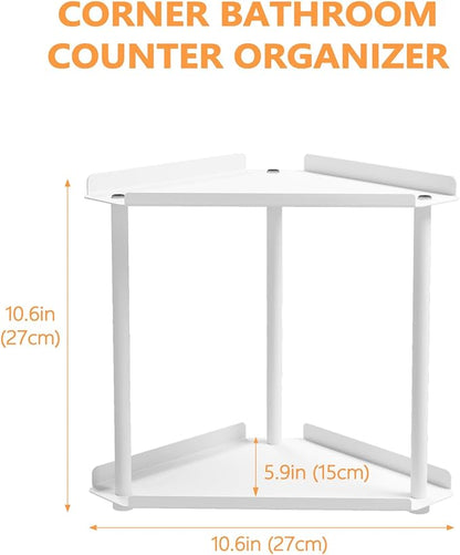 FLE Corner Bathroom Counter Organizer, Bathroom Organizer Countertop,Countertop Storage Shelf for Bath, Kitchen, Living Room, Bedroom