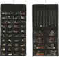 Hanging Jewelry Organizer Storage Roll with Hanger Metal Hooks Double-Sided Jewelry Holder for Necklaces, Earrings, Rings on Door, Wall, Closet, 48 Pocket Organizer,Black