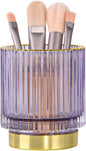 Vintage Makeup Brush Holder Organizer,Dresser Glass Brushes Holder,Vanity Cosmetic Brush Holder,Desktop Crystal Eyeliners Eyebrow Pencil Storage Cup Holder for Countertop (Small Purple)