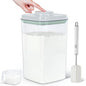 TBMAXS Airtight Flour Rice Storage Container with Pop-up Lid - 4.2 Qt Crystal-Clear Plastic Spaghetti Container, Tall and Slim Food Storage Bin Fit for Kitchen Pantry Organization