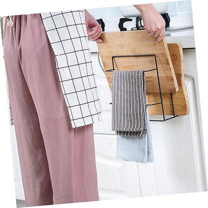 2Pcs Cabinet Organizer Set Over Door Storage Rack with Double Hooks for Towel and Cutting Board Stylish and Space Saving for Spaces for Kitchen Organization
