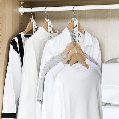 Space Saving Cascading Clothes Hanger Hooks, 12-Pack Multi-Function Cabinet Organizer for Pants, Bags & Accessories – Thick PP Material, Compatible with All Standard Hangers