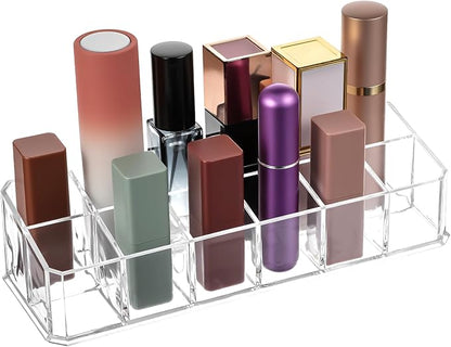 4 PCS Acrylic Lipstick Organizer, Lipstick Holder, 12-Slot Lip Gloss Holder, Beauty Makeup Storage Display Cosmetic Organizer