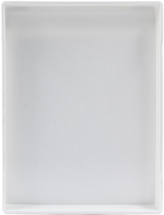 Jiozermi 8.54" Countertop and Bathroom Vanity Tray, Plastic Vanity Sink Tray Rectangle Soap Tray Kitchen Sink Plate Bathroom Plate for Lotion Bottles Perfume Jewelry Candle Key Ring(White)
