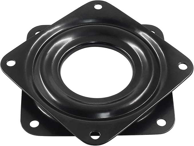 Hordion 2 Pcs 3 Inch Lazy Susan Turntable Bearings, Square Rotating Plate Lazy Susan Hardware Heavy Duty Swivel Plate for Kitchen Dining Table Makeup Holder, Black