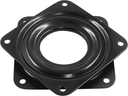 Hordion 2 Pcs 3 Inch Lazy Susan Turntable Bearings, Square Rotating Plate Lazy Susan Hardware Heavy Duty Swivel Plate for Kitchen Dining Table Makeup Holder, Black