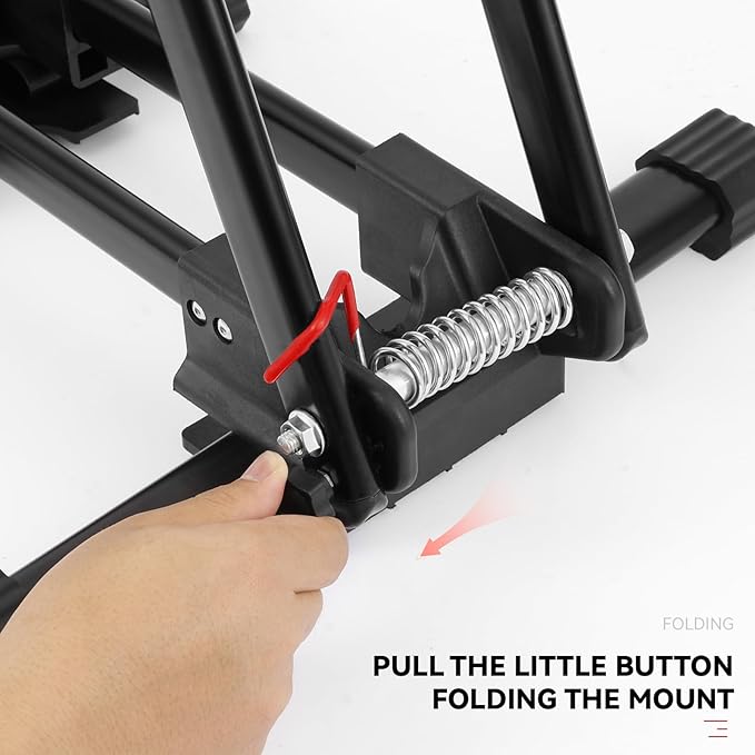 Foldable Bike Stand for Garage, Portable Bicycle Storage Rack, Adjustable Floor Stand for Road & Mountain Bikes, Holds up to 2.4" Tire Width, Space-Saving Design