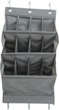 Multi Layer Hanging Storage Pouch for Door Back Oxford Cloth Multi Function Organizer with Compartments Large Capacity Closet Bag for Shoes Accessories Items Tear Resistant Gray