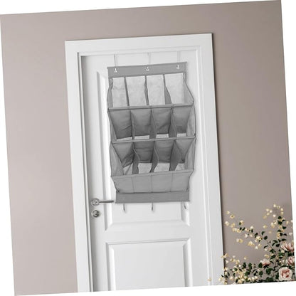ULTECHNOVO 12Grid Over Door Shoe Storage Mounted Organizer for Shoes Boots and Accessories for Space Optimization Bathrooms Bedrooms
