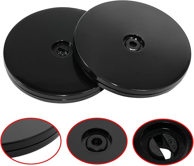 4 Pcs Black 5 inch Acrylic Lazy Susan Rotating Turntable Organizer Bearings - Round Swivel Plate for Spice Rack, Table, Cake, Kitchen Pantry